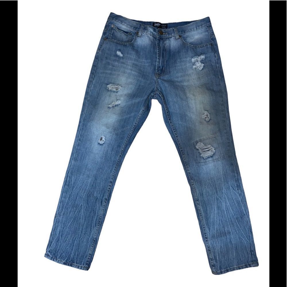 Brooklyn Cloth Mfg Co Slim Fit Distressed Jeans